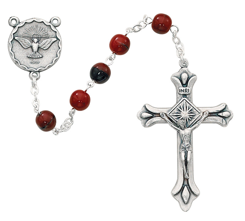7MM RED HOLY SPIRIT ROSARY