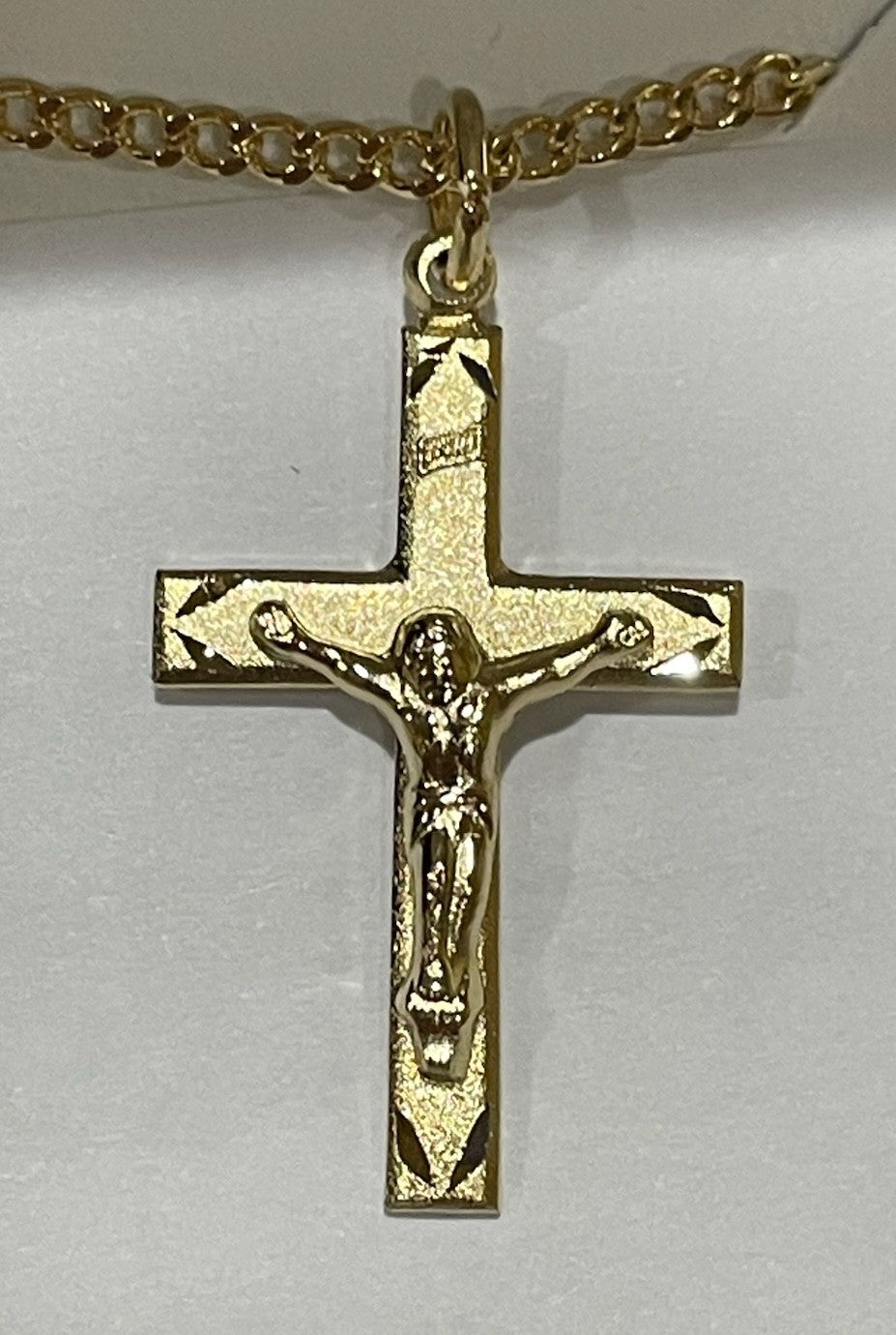 GS CRUCIFIX W ETCHED ENDS 18"