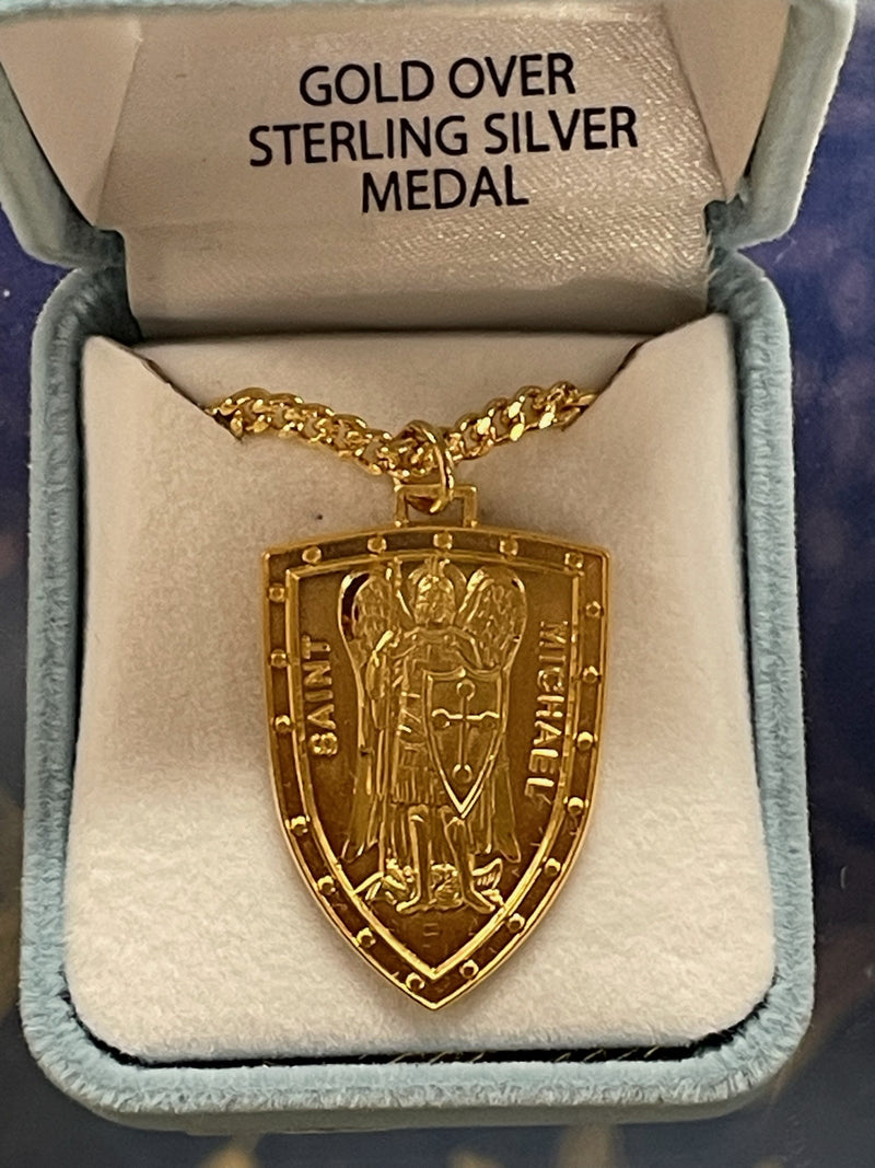 16K GP ST MICHAEL SHIELD 24"