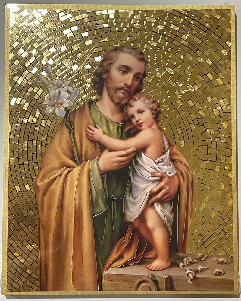 8X10 GOLD MOSAIC ST JOSEPH