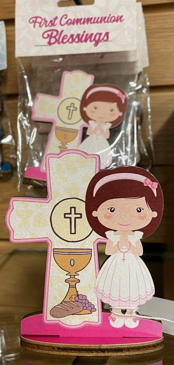 1ST COM GIRL WITH CROSS STATUE