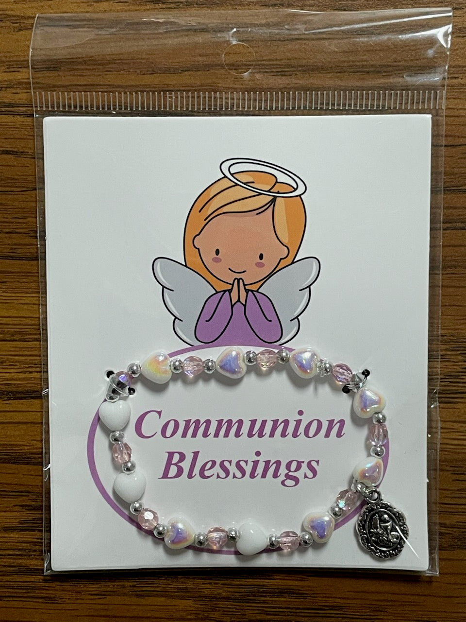 WHITE PEARL HEART PK BRACELET