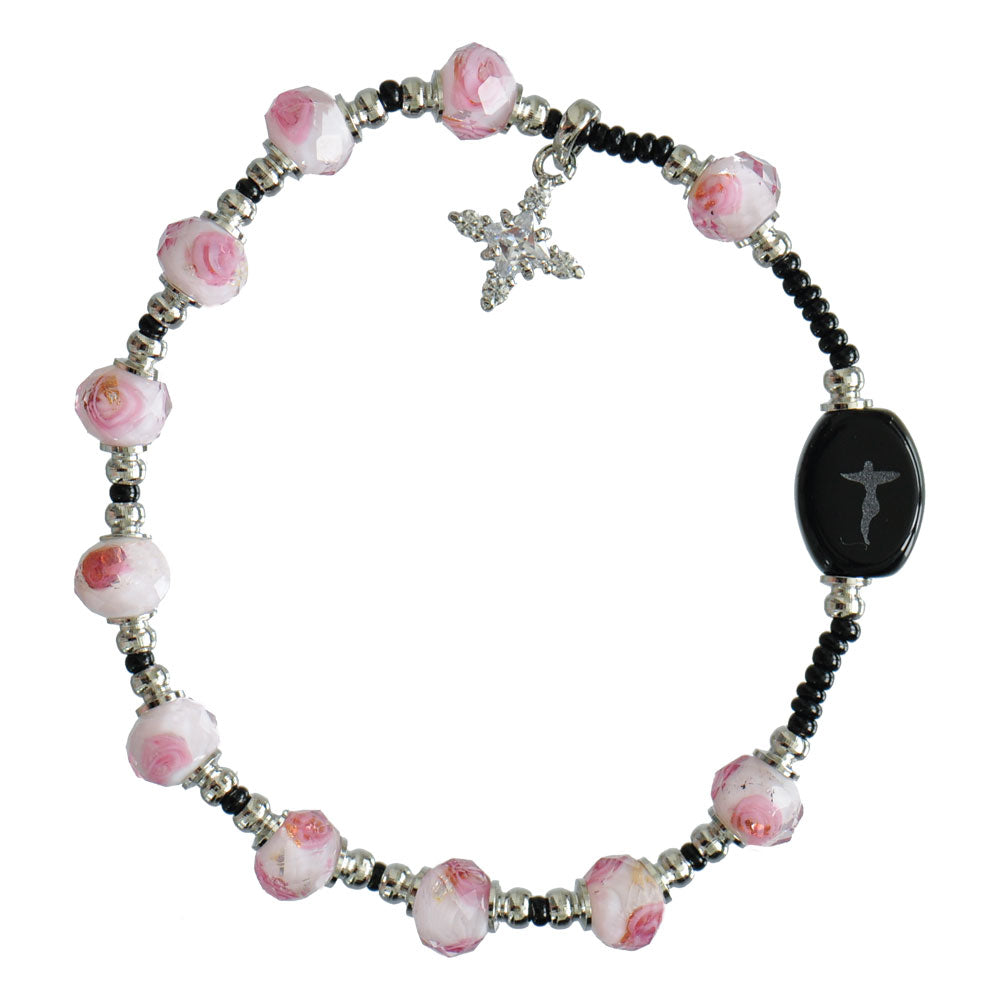 8MM MURANO PINK ROSE BRACELET