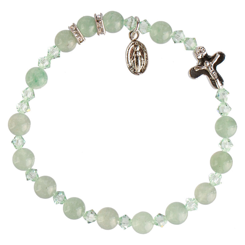6MM GREEN JADE ROSARY BRACELET