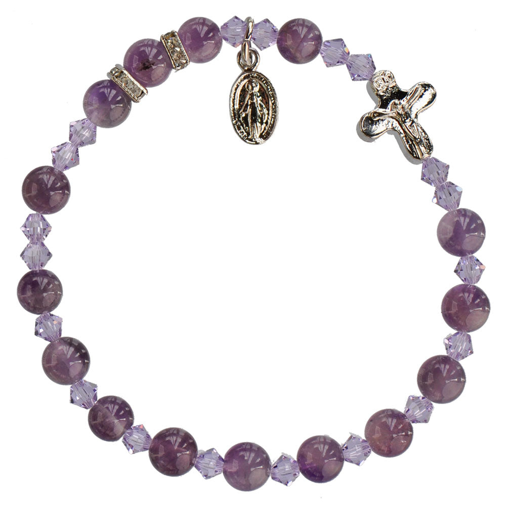 6MM AMETHYST ROSARY BRACELET