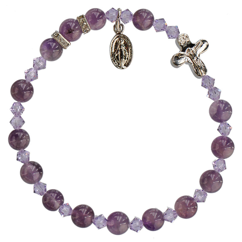 6MM AMETHYST ROSARY BRACELET