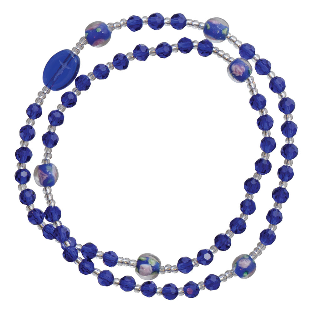 4MM BLUE CRYSTAL TWIST BRACELT