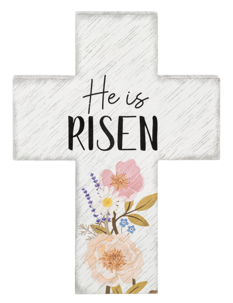 PRINT EASTER CROSS 10" RISEN