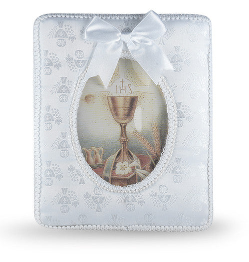 SATIN W/PEARL COMMUNION FRAME
