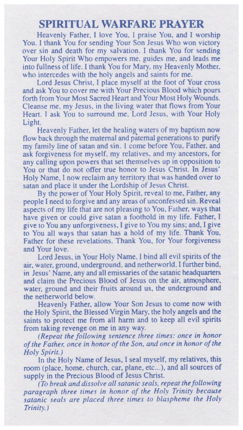 SPIRITUAL WARFARE PRAYER