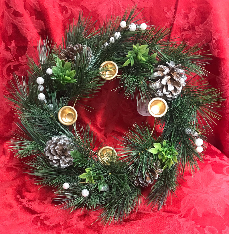 ADVENT PINE WREATH W/O CANDLES