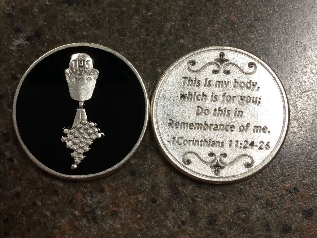 BLK ENAM COM COIN CHALICE/GRAP