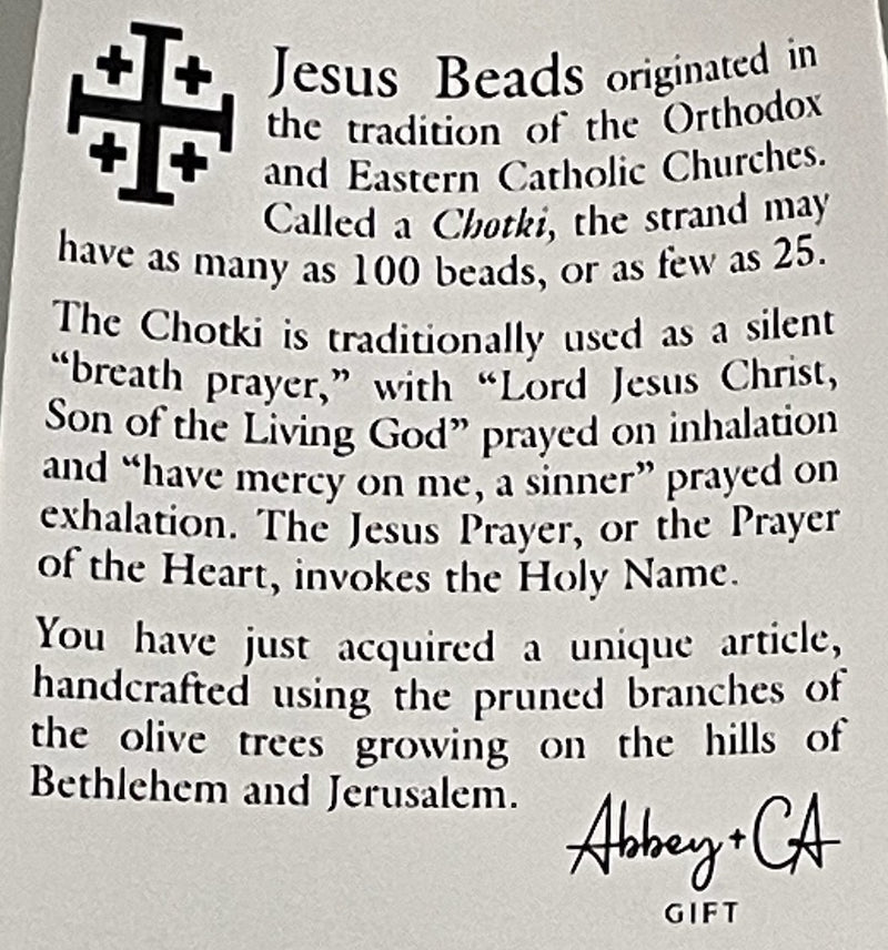 OLIVEWOOD JESUS BEADS IN POUCH