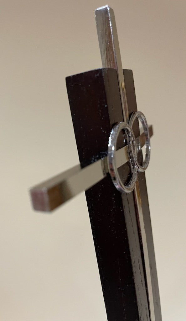 WOOD BACK SILVER WEDDING RINGS