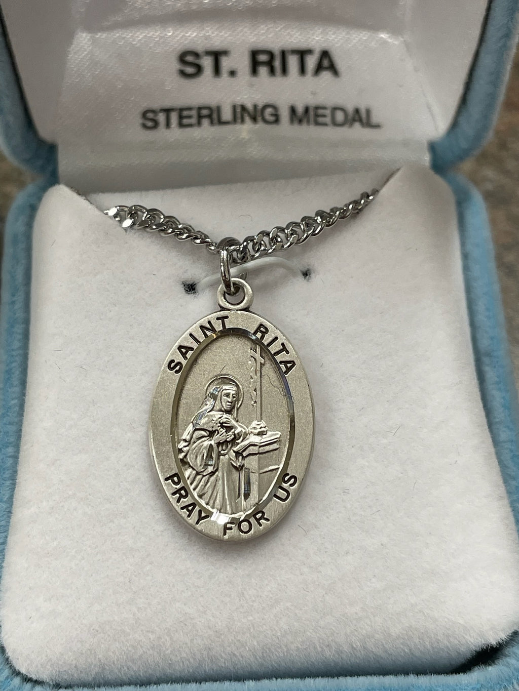 SS ST RITA 18" OVAL MEDAL