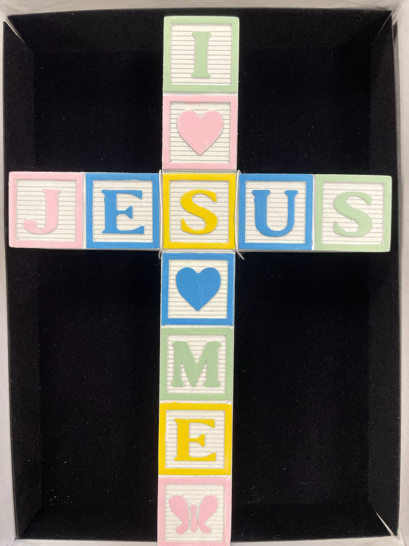 ABC BLOCK CRIB CROSS/8"PASTEL