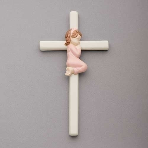 7.5" PORCELAIN GIRL CROSS