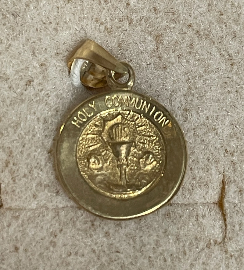 14K GOLD ROUND COMMUNION MEDL