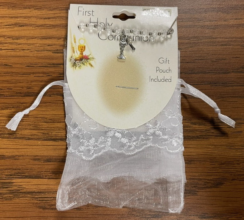 CRYSTAL BEAD BRCLT LACE POUCH