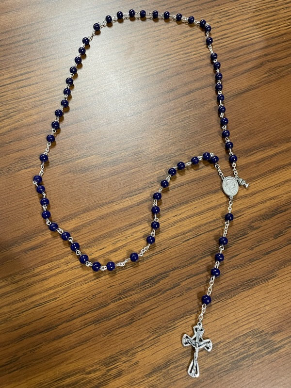 NAVY GLASS COMM ROS W/ CHALICE