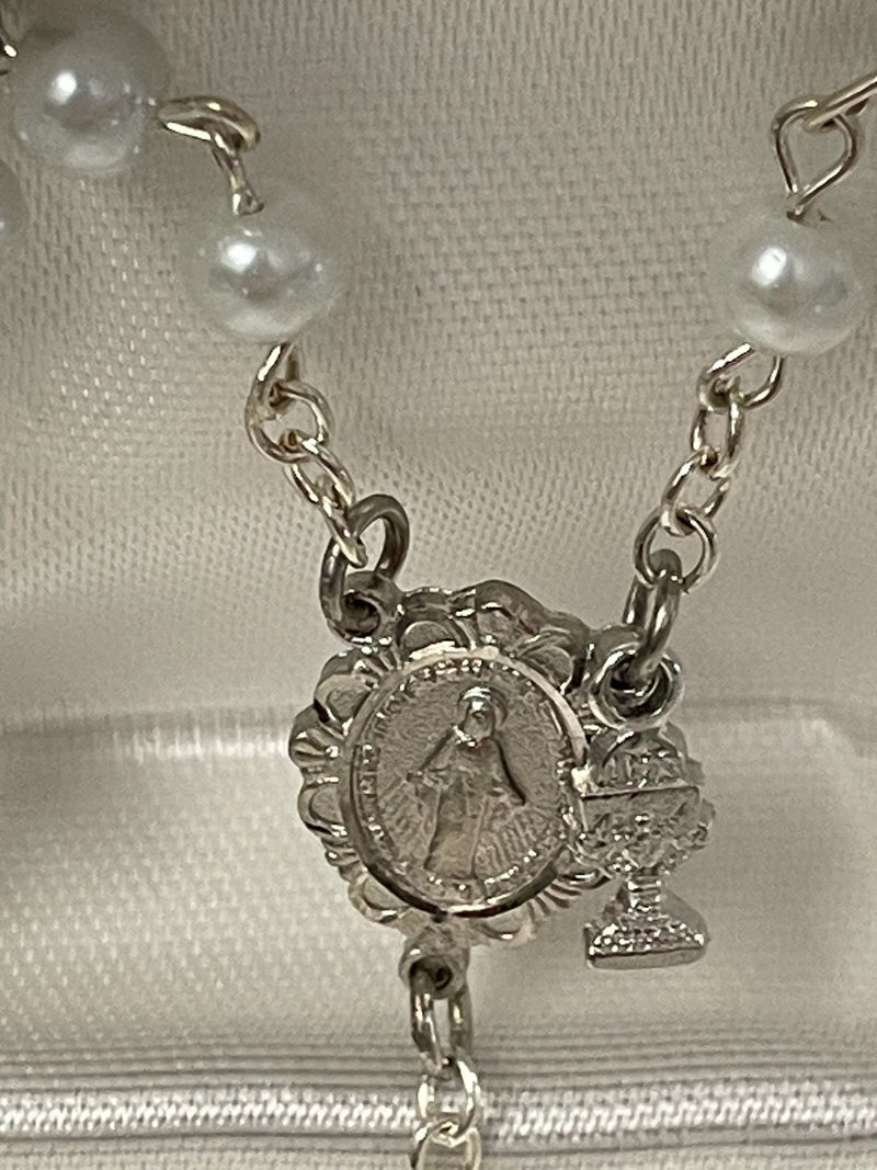 ROUND WHITE PEARL COMM ROSARY