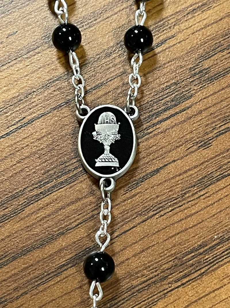 6MM BLACK ONYX COMM ROSARY