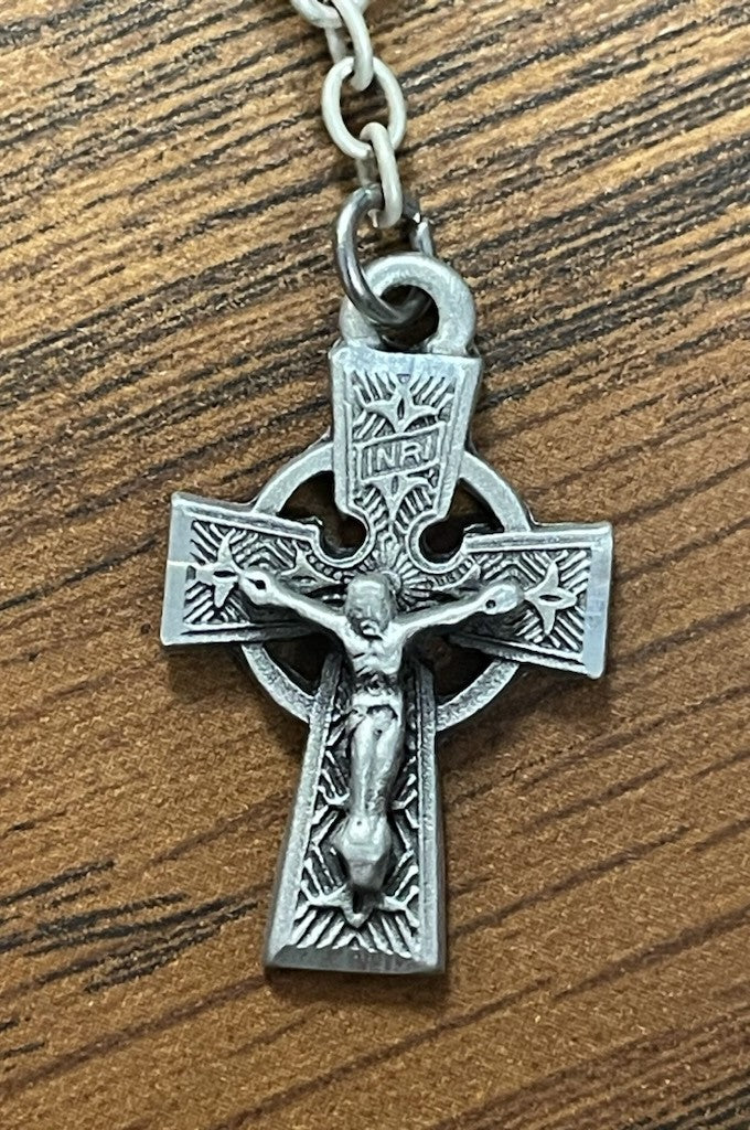 5MM BLK CELTIC COMM ROSARY