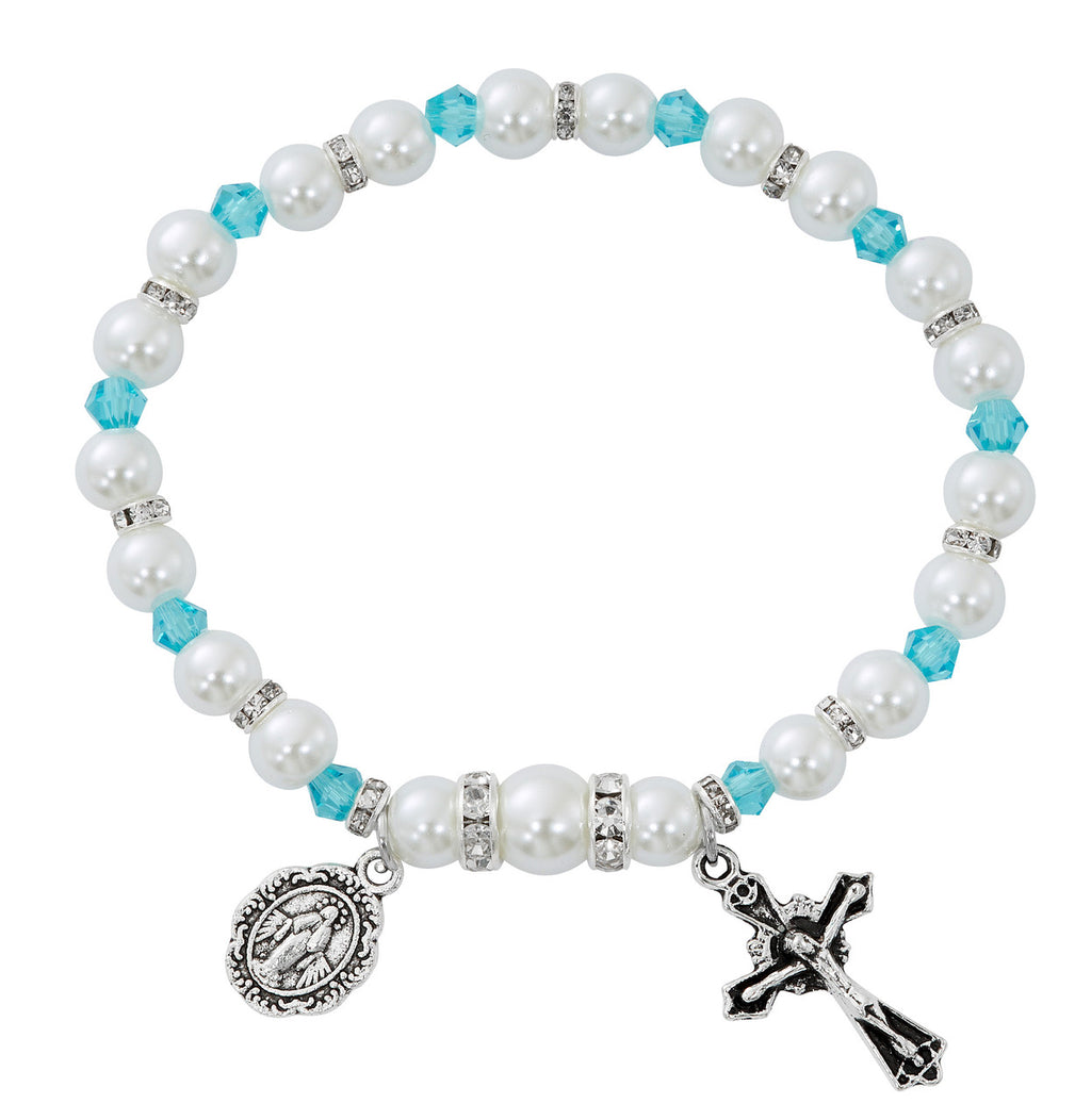 MARCH AQUAMARINE PEARL BRACELT