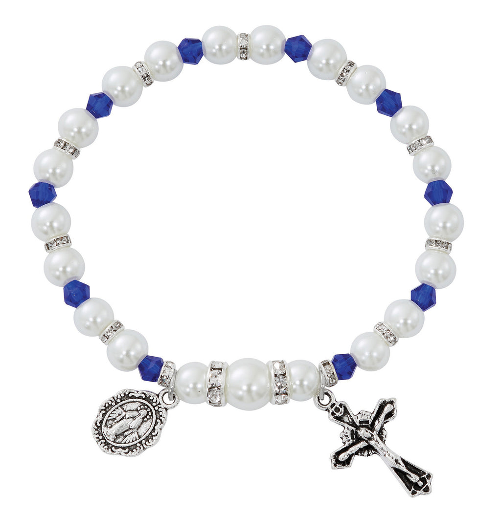 SEPTEMBER SAPPH PEARL BRACELET