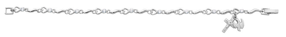 SILVER CZ  W/ HOLY SP BRACELET
