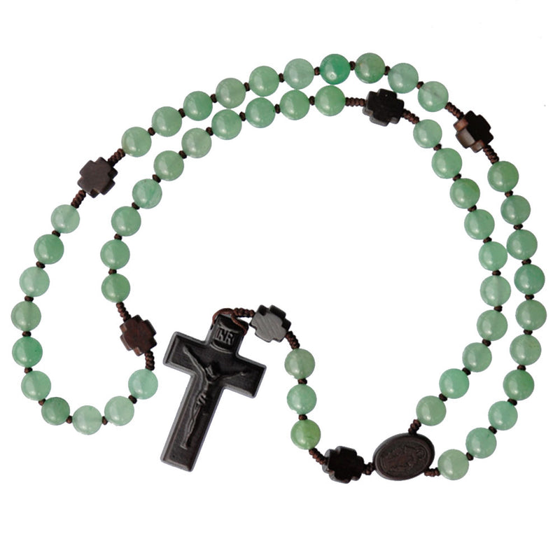 8MM GREEN JADE GEMSTONE ROSARY