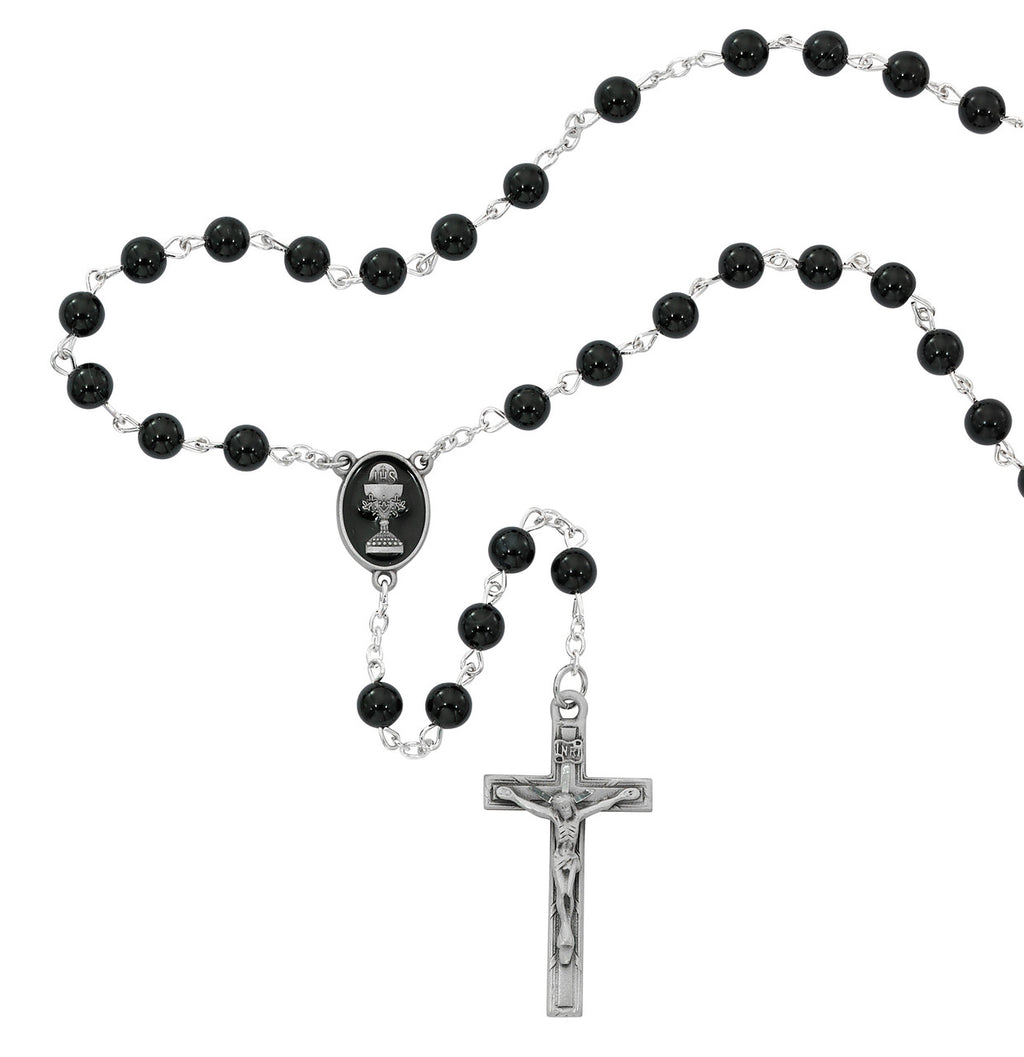6MM BLACK ONYX COMM ROSARY