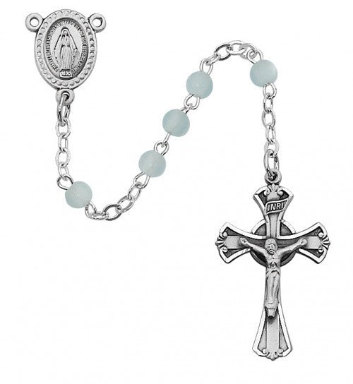 3MM SS BLUE PEARL ROSARY