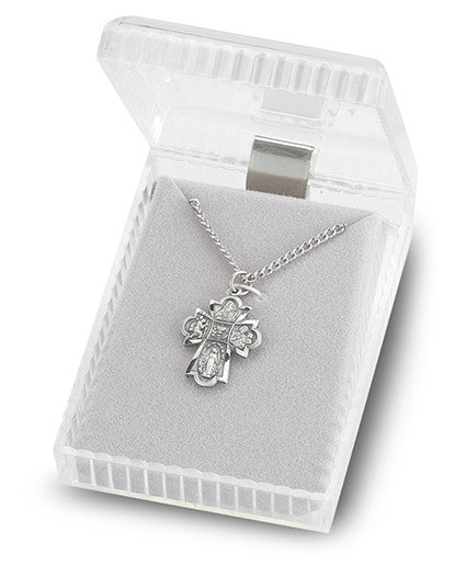 PEWTER 4-WAY MEDAL 18" CHAIN