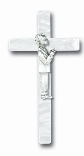 PEARLIZED COMMUNION BOY CROSS