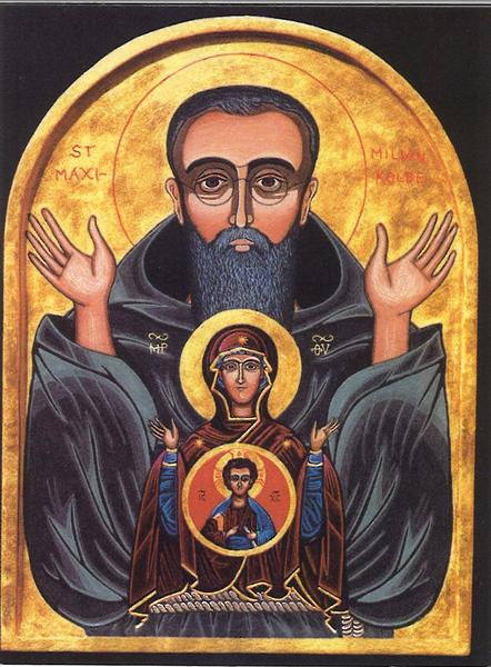 ST MAX KOLBE ICON HOLY CARD 25