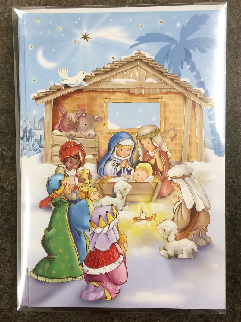 15CT HOLY FAMILY SNOW BOXED