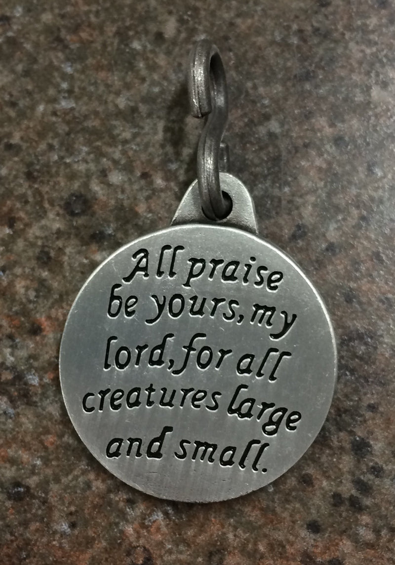 CAT MEDAL-ST FRANCIS/1"PEWTER