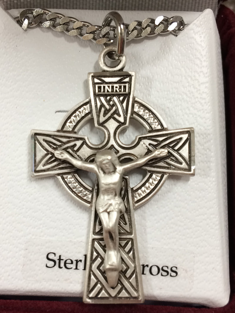 SS CELTIC CRUCIFIX LG 24" CH/B