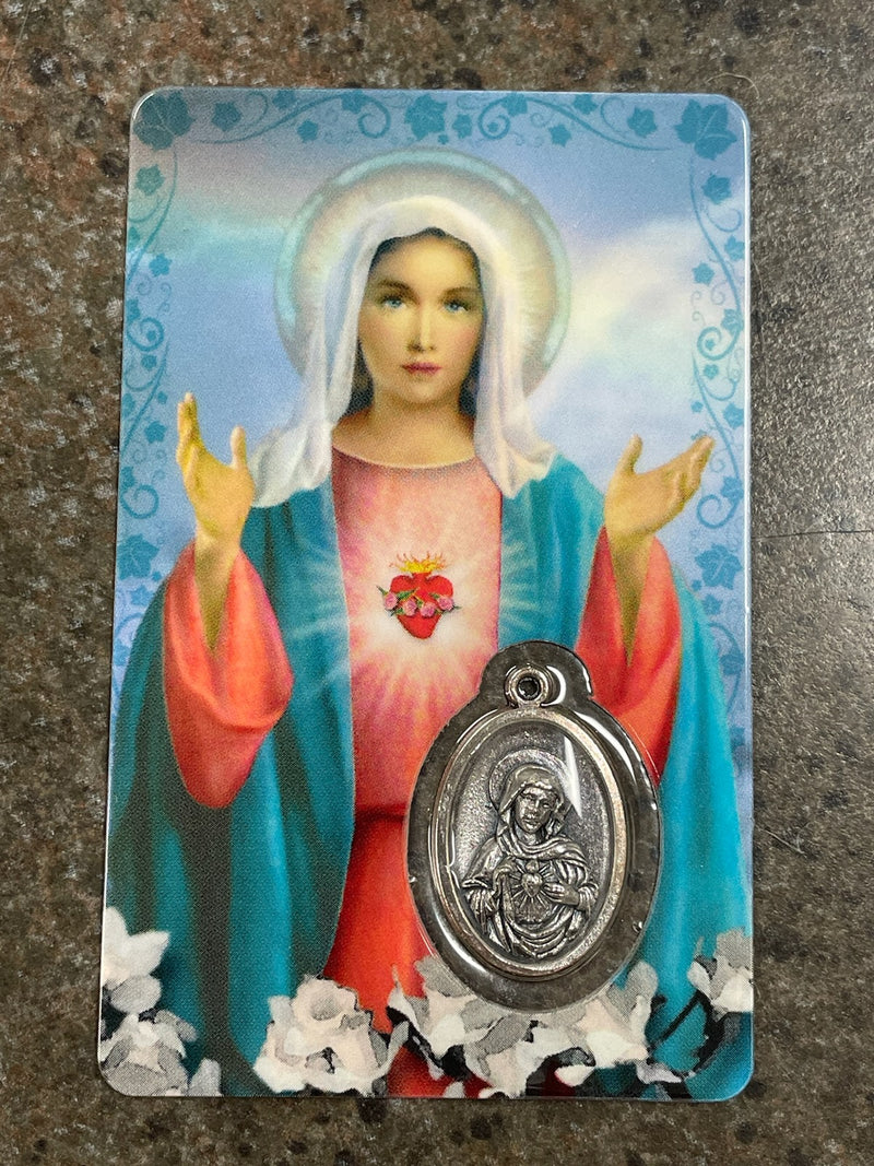 IMMACULATE HEART CARD/MEDAL