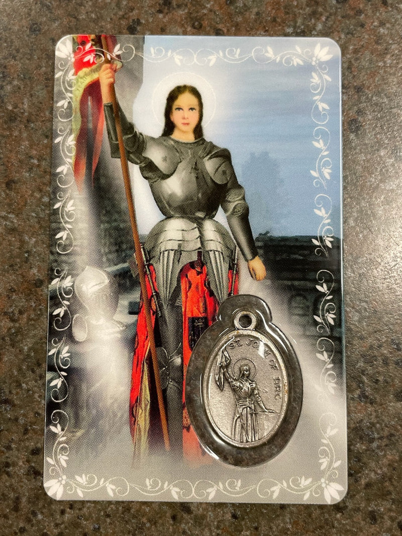 ST JOAN OF ARC CARD/ MEDAL