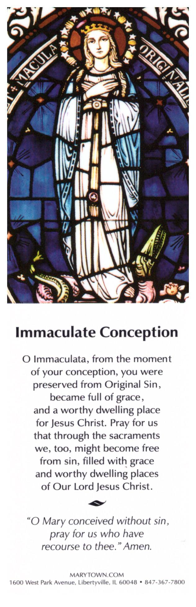 IMMACULATE CONCEPTION BOOKMARK