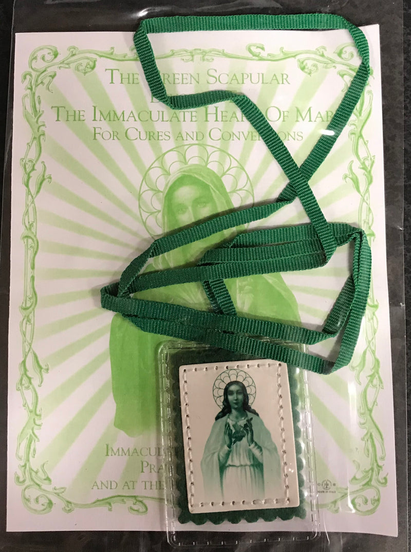 GREEN LAMINATED SCAPULAR