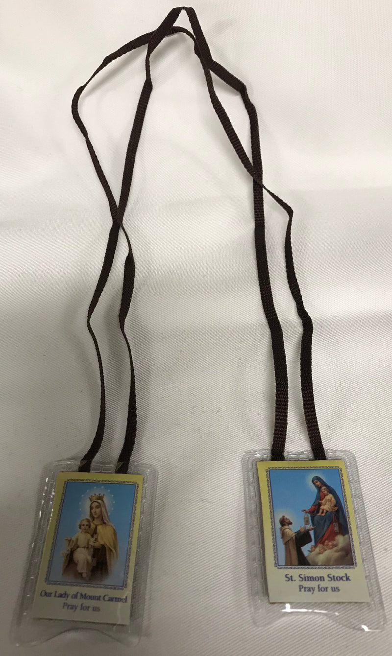 BROWN CORD LAMINATED SCAPULAR