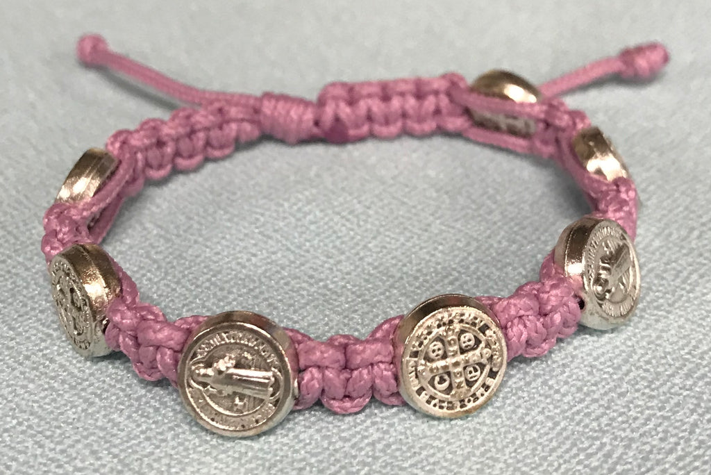 Light Purple St. Benedict Medal Bracelet. 