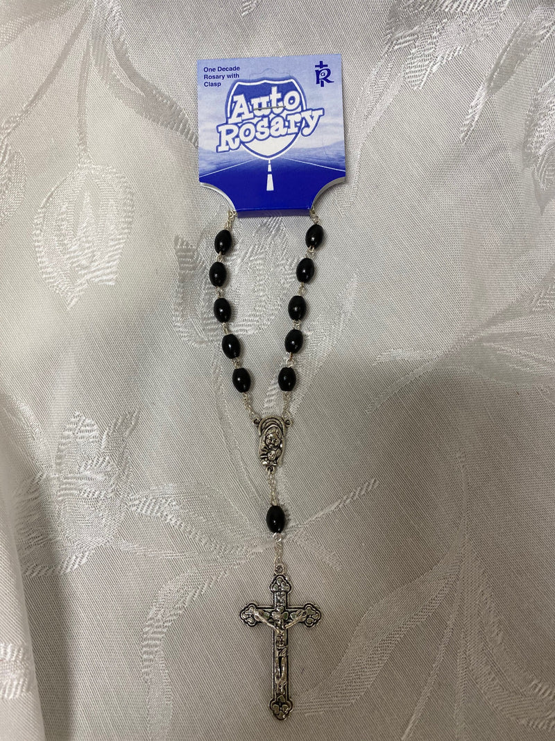 BLACK WOOD AUTO ROSARY