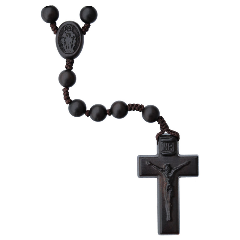 8MM DARK JUJUBE WOOD ROSARY