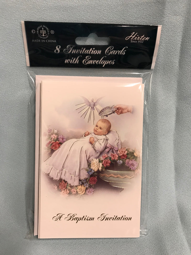 BAPTISM INVITATIONS 8 PACK