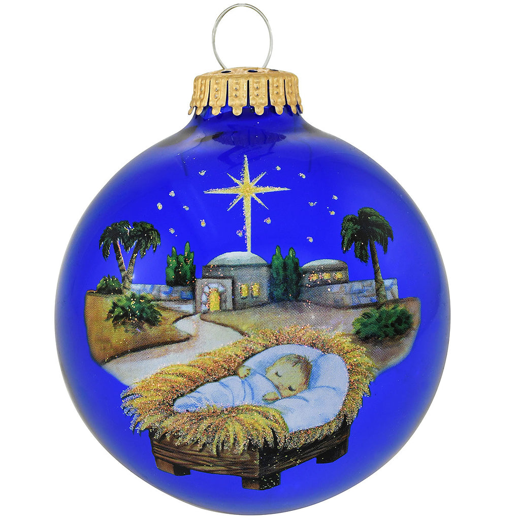 BABY JESUS BLUE ORNAMENT