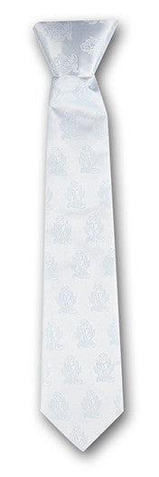 WHITE CHALICE BROCADE TIE